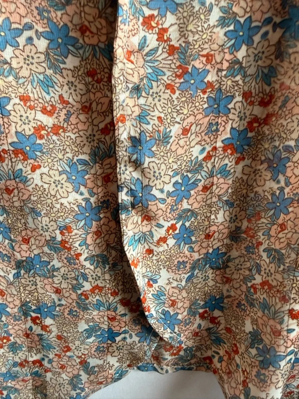 Umgee Floral Patchwork Kimono Cardigan in Dusty Rose and Tan - Picture 6 of 7